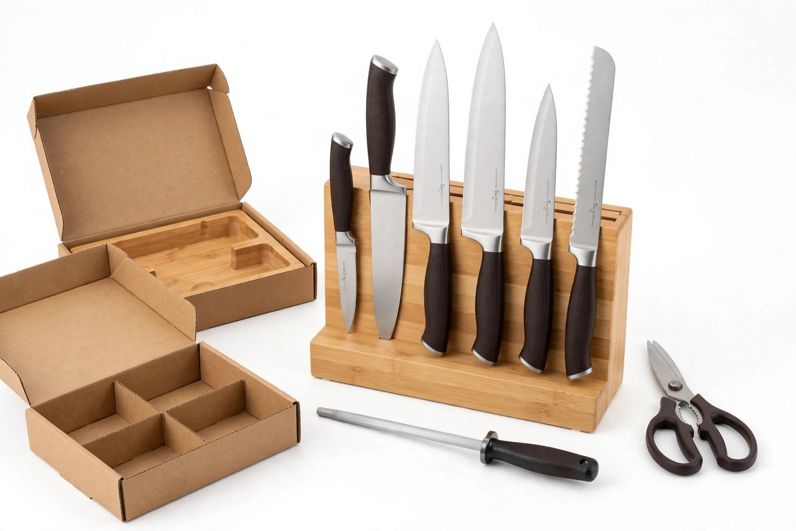 Chef Knife Set with Bamboo Block (8-Piece)
