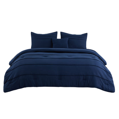 Bedsure Beige Queen Comforter Set - 4 Pieces Pinch Pleat Bed Set, Down Alternative Bedding Sets for All Season, 1 Comforter, 2 Pillowcases, 1 Decorative Pillow