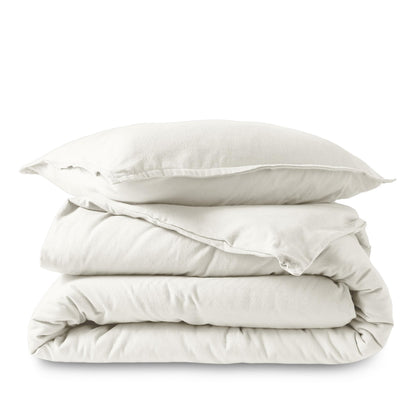 Bare Home Flannel Duvet Cover Set - Full/Queen - 100% Cotton, Velvety Soft Heavyweight Premium Flannel, Double Brushed