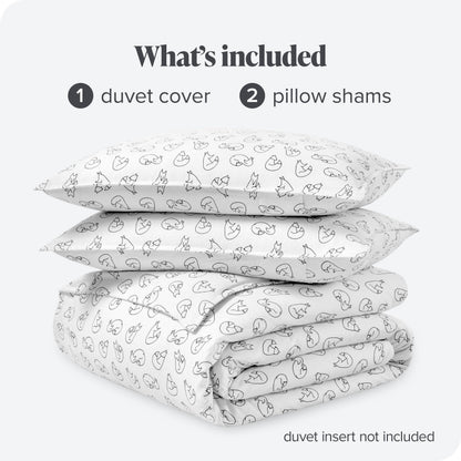 Bare Home Flannel Duvet Cover Set - Full/Queen - 100% Cotton, Velvety Soft Heavyweight Premium Flannel, Double Brushed