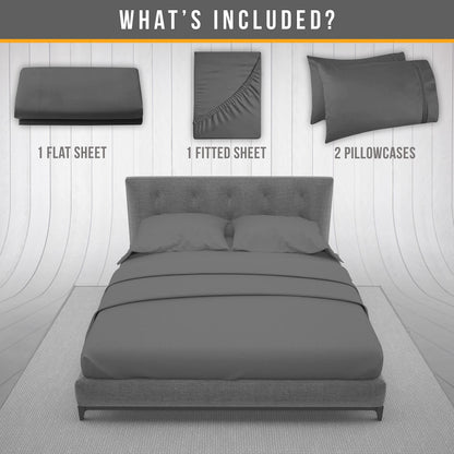 Queen Sheet Set - Luxury Hotel Bed Sheets - Soft Cooling Sheets with Elastic Corner Straps - Deep Pockets Microfiber Bedsheet 4 Piece