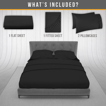 Queen Sheet Set - Luxury Hotel Bed Sheets - Soft Cooling Sheets with Elastic Corner Straps - Deep Pockets Microfiber Bedsheet 4 Piece