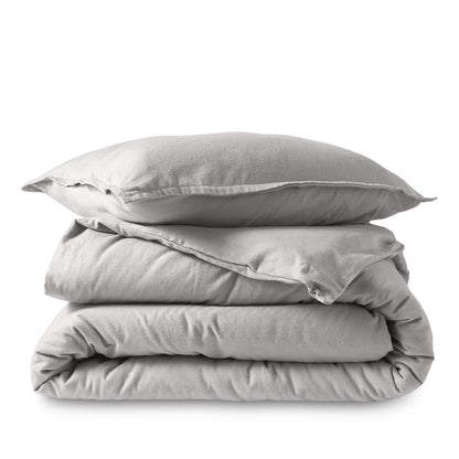 Bare Home Flannel Duvet Cover Set - Full/Queen - 100% Cotton, Velvety Soft Heavyweight Premium Flannel, Double Brushed