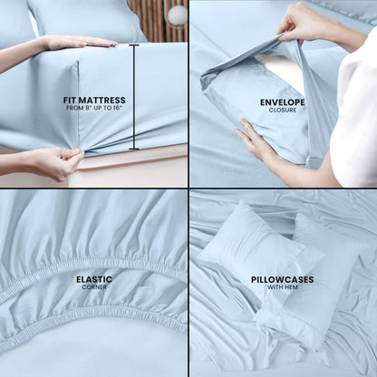 Utopia Bedding Queen Bed Sheets Set - 4 Piece Bedding - Brushed Microfiber - Shrinkage and Fade Resistant - Easy Care
