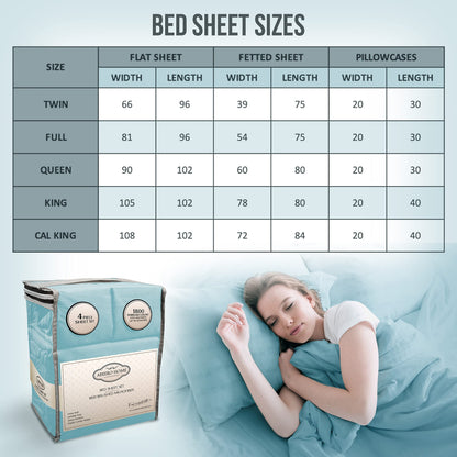 Queen Sheet Set - Luxury Hotel Bed Sheets - Soft Cooling Sheets with Elastic Corner Straps - Deep Pockets Microfiber Bedsheet 4 Piece
