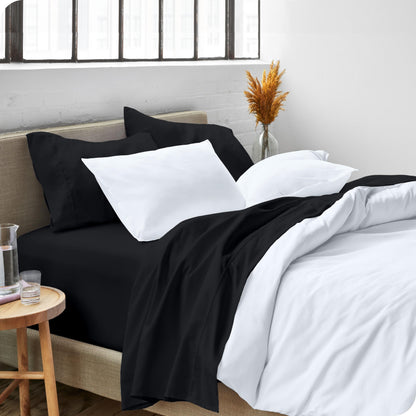 Bare Home Split Head Flex King Sheet Set - 1800 Ultra-Soft Microfiber Bed Sheets 4 Piece Set - FlexTop Bedding Sheets (Grey)