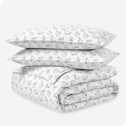 Bare Home Flannel Duvet Cover Set - Full/Queen - 100% Cotton, Velvety Soft Heavyweight Premium Flannel, Double Brushed