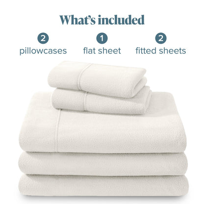 Bare Home Super Soft Fleece Sheet Set - Split Head Flex King Size - Extra Plush Polar Fleece, No-Pilling Bed Sheets - All Season Cozy Warmth