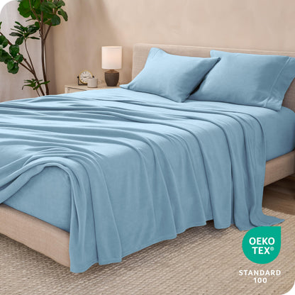Bare Home Super Soft Fleece Sheet Set - Split Head Flex King Size - Extra Plush Polar Fleece, No-Pilling Bed Sheets - All Season Cozy Warmth
