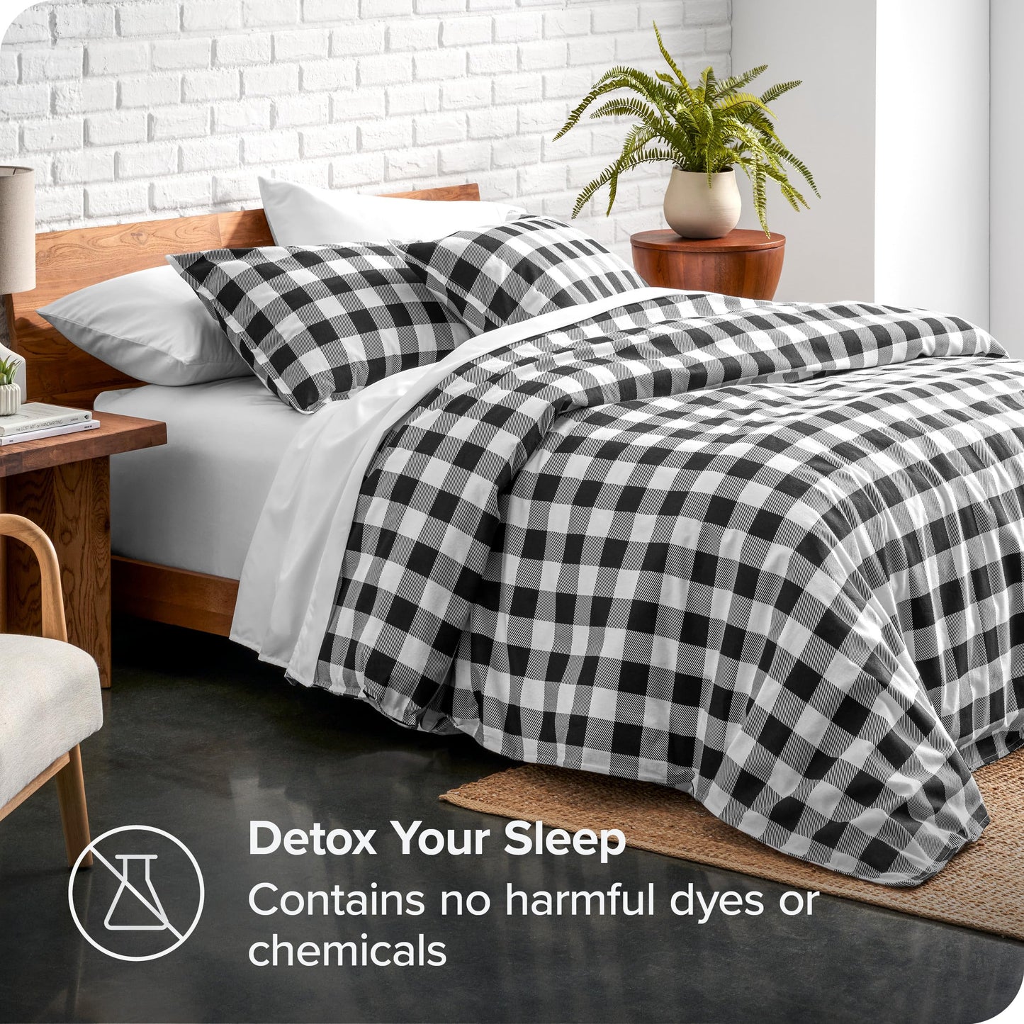 Bare Home Flannel Duvet Cover Set - Full/Queen - 100% Cotton, Velvety Soft Heavyweight Premium Flannel, Double Brushed