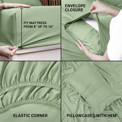Utopia Bedding Queen Bed Sheets Set - 4 Piece Bedding - Brushed Microfiber - Shrinkage and Fade Resistant - Easy Care