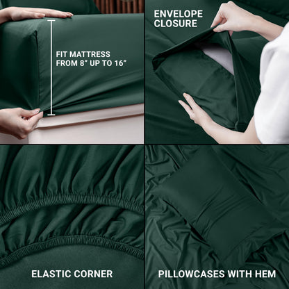 Utopia Bedding Queen Bed Sheets Set - 4 Piece Bedding - Brushed Microfiber - Shrinkage and Fade Resistant - Easy Care