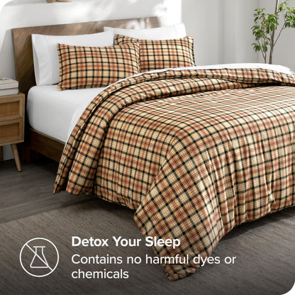 Bare Home Flannel Duvet Cover Set - Full/Queen - 100% Cotton, Velvety Soft Heavyweight Premium Flannel, Double Brushed