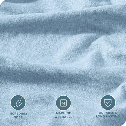 Bare Home Flannel Duvet Cover Set - Full/Queen - 100% Cotton, Velvety Soft Heavyweight Premium Flannel, Double Brushed